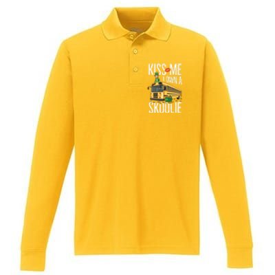 School Bus Quote Camping Bus Owner Gift Performance Long Sleeve Polo