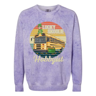 School Bus Quote Skoolie Driver Gift Colorblast Crewneck Sweatshirt