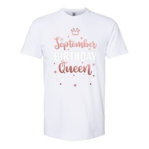 September Birthday Queen September Queen Born In September Gift Softstyle CVC T-Shirt