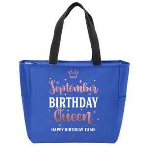 September Birthday Queen September Queen Born In September Gift Zip Tote Bag