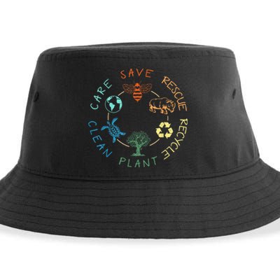 Save Bees Rescue Animals Recycle Plastic Earth Day 2024 Sustainable Bucket Hat