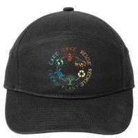 Save Bees Rescue Animals Recycle Plastic Earth Day 2024 7-Panel Snapback Hat