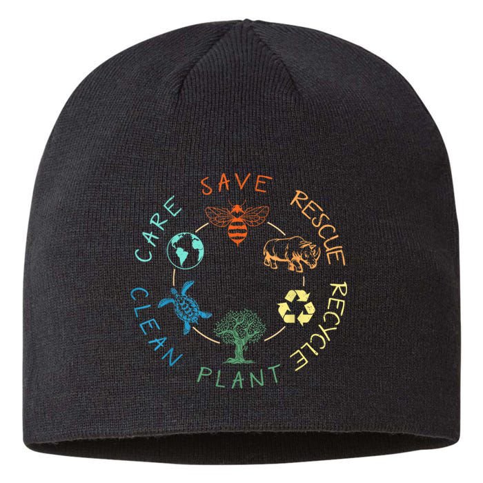 Save Bees Rescue Animals Recycle Plastic Earth Day 2024 Sustainable Beanie