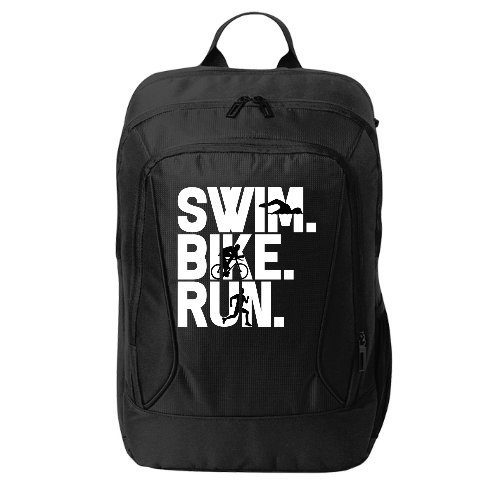 Swim Bike Run Triathlon Triathlete Athletics Gift City Backpack