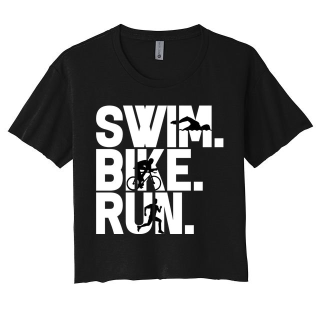Swim Bike Run Triathlon Triathlete Athletics Gift Crop Top