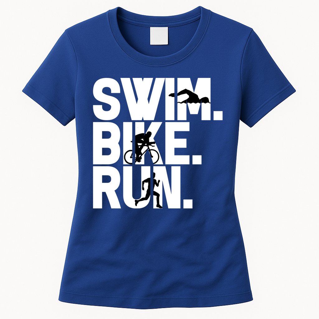 Swim Bike Run Triathlon Triathlete Athletics Gift Womens T-Shirt