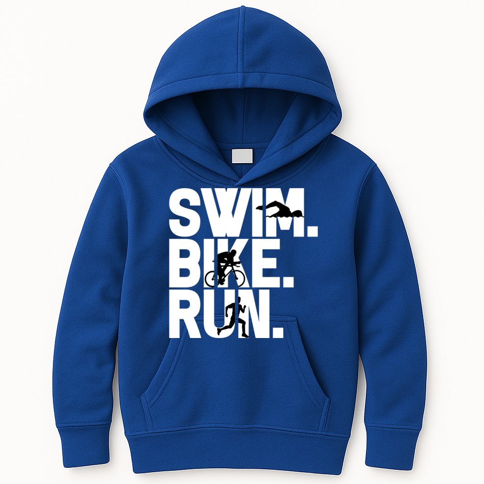 Swim Bike Run Triathlon Triathlete Athletics Gift Kids Hoodie