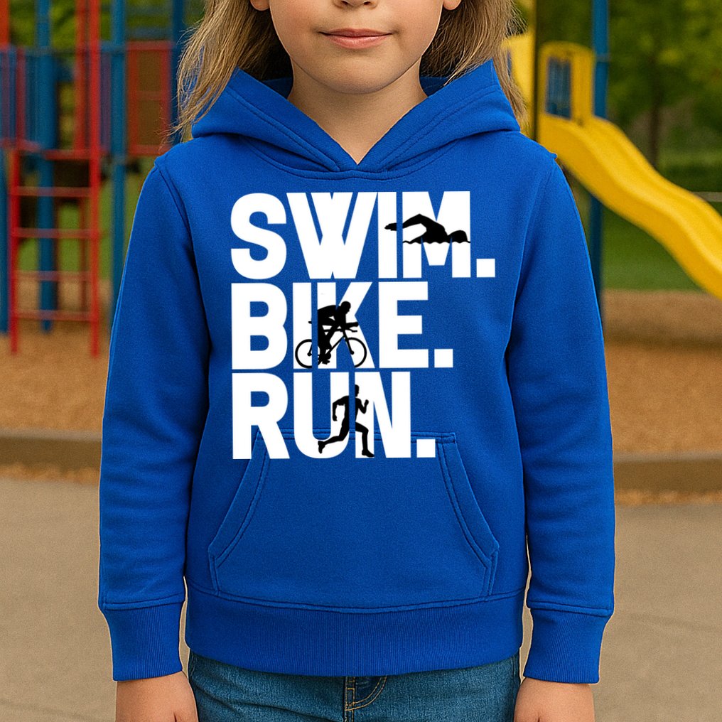Swim Bike Run Triathlon Triathlete Athletics Gift Kids Hoodie