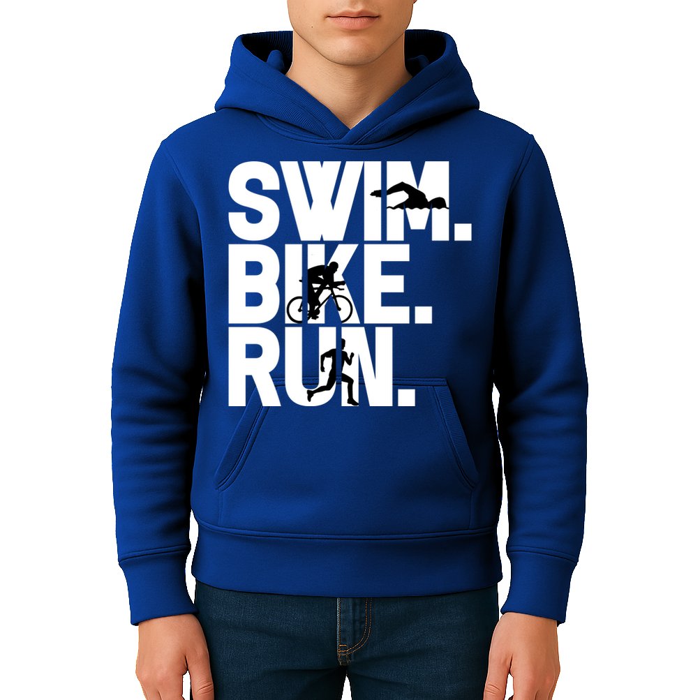 Swim Bike Run Triathlon Triathlete Athletics Gift Kids Hoodie
