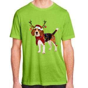 Santa Beagle Reindeer Light Christmas Funny Gift Adult ChromaSoft Performance T-Shirt