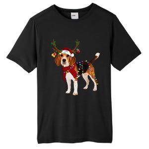 Santa Beagle Reindeer Light Christmas Funny Gift Tall Fusion ChromaSoft Performance T-Shirt