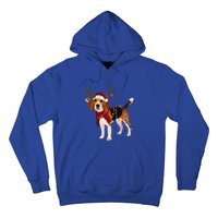 Santa Beagle Reindeer Light Christmas Funny Gift Hoodie