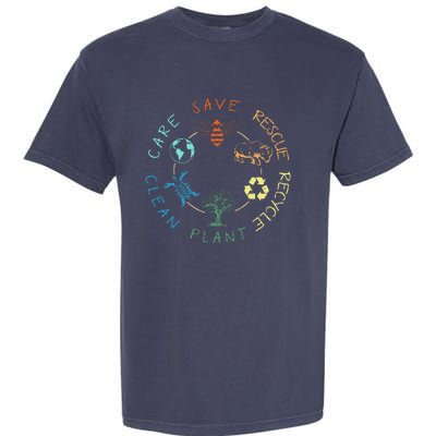 Save Bees Rescue Animals Recycle Plastic Earth Day 2024 Garment-Dyed Heavyweight T-Shirt