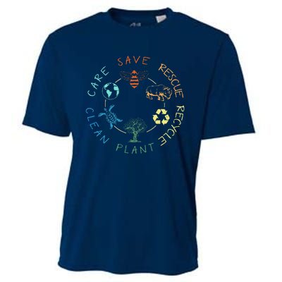 Save Bees Rescue Animals Recycle Plastic Earth Day 2024 Cooling Performance Crew T-Shirt