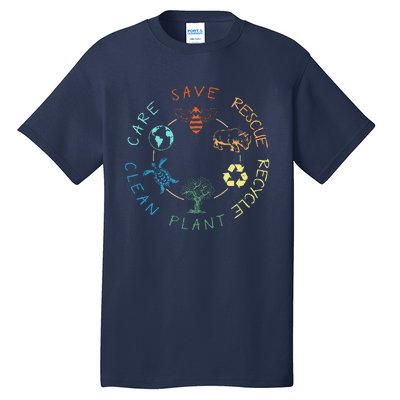 Save Bees Rescue Animals Recycle Plastic Earth Day 2024 Tall T-Shirt