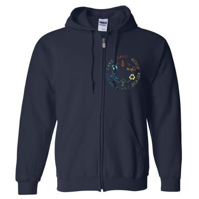 Save Bees Rescue Animals Recycle Plastic Earth Day 2024 Full Zip Hoodie