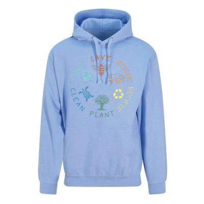 Save Bees Rescue Animals Recycle Plastic Earth Day 2024 Unisex Surf Hoodie