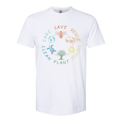 Save Bees Rescue Animals Recycle Plastic Earth Day 2024 Softstyle CVC T-Shirt