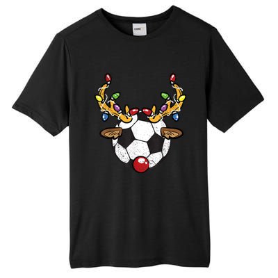 Soccer Ball Reindeer Christmas Pajama Xmas Lights Sport Tall Fusion ChromaSoft Performance T-Shirt