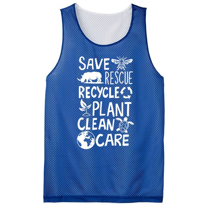 Save Bees Rescue Rhinos Recycle Plastic Clean Care Earth Day Gift Mesh Reversible Basketball Jersey Tank