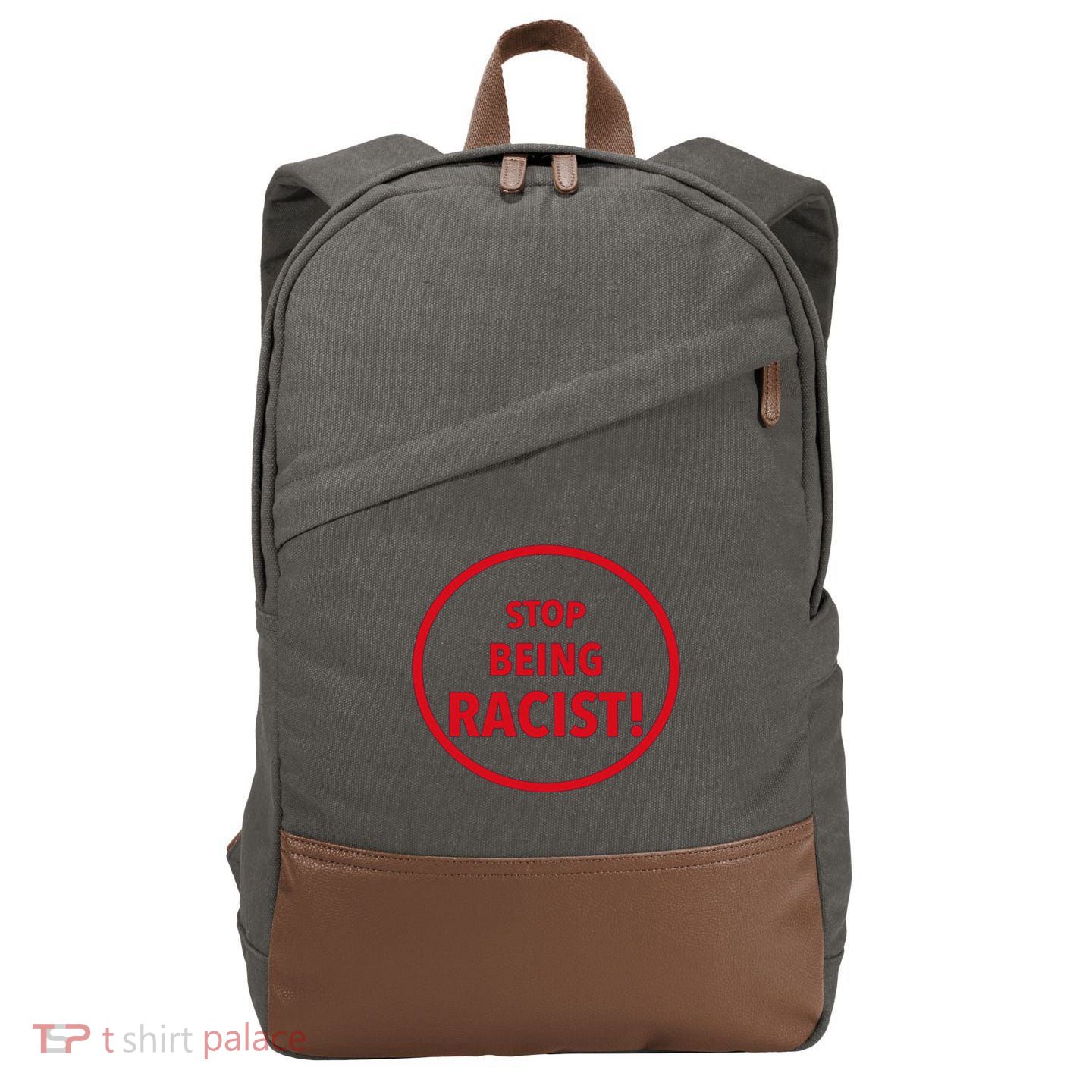Stop Being Racist Cotton Canvas Backpack