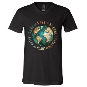 Save Bees Rescue Animals Recycle Plastic V-Neck T-Shirt