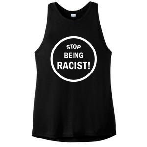 Stop Being Racist Ladies PosiCharge Tri-Blend Wicking Tank