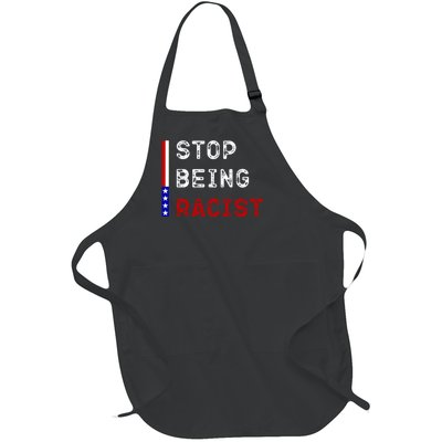 Stop Being Racist Full-Length Apron With Pockets