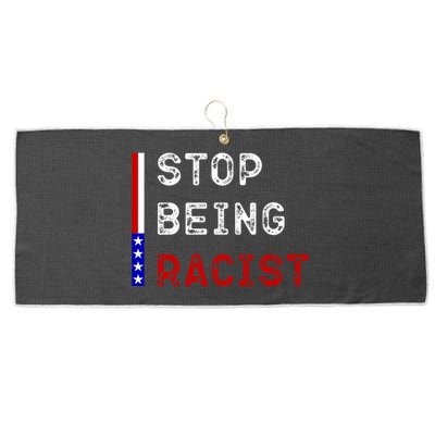 Stop Being Racist Large Microfiber Waffle Golf Towel