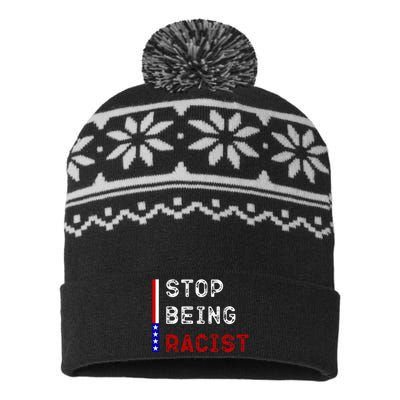 Stop Being Racist USA-Made Snowflake Beanie