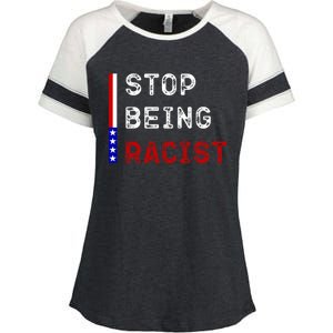 Stop Being Racist Enza Ladies Jersey Colorblock Tee