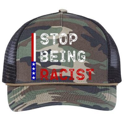 Stop Being Racist Retro Rope Trucker Hat Cap