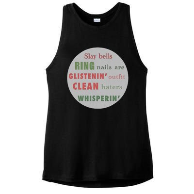 Slay Bells Ring Saying Ladies PosiCharge Tri-Blend Wicking Tank