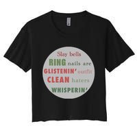 Slay Bells Ring Saying Women's Crop Top Tee