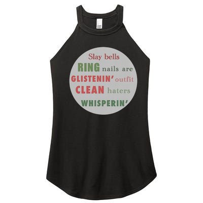 Slay Bells Ring Saying Women's Perfect Tri Rocker Tank