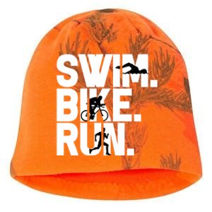 Swim Bike Run Triathlon Triathlete Athletics Gift Kati - Camo Knit Beanie