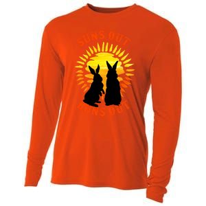 Summer Bunny Rabbits Suns Out Bun Out Great Gift Cooling Performance Long Sleeve Crew