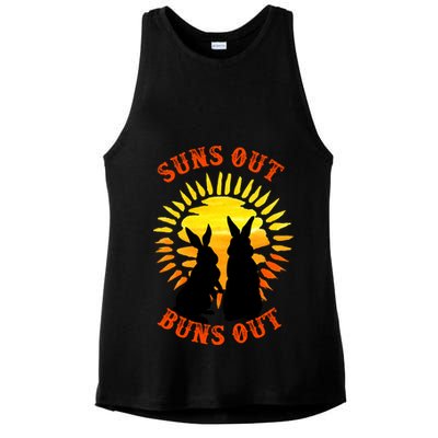 Summer Bunny Rabbits Suns Out Bun Out Great Gift Ladies PosiCharge Tri-Blend Wicking Tank