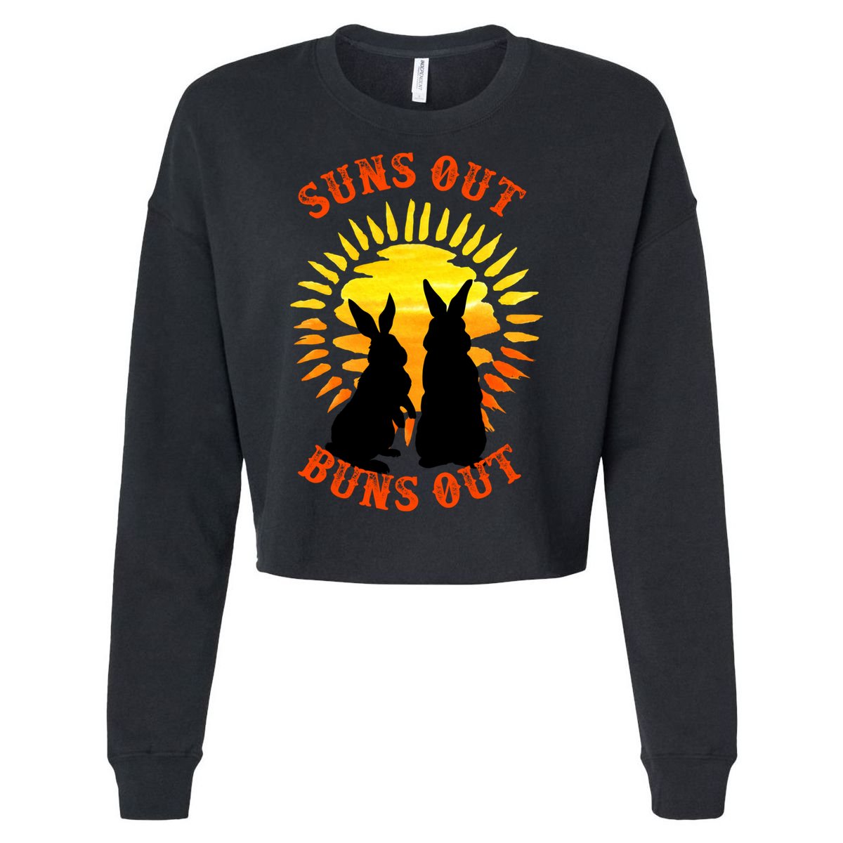 Summer Bunny Rabbits Suns Out Bun Out Great Gift Cropped Pullover Crew