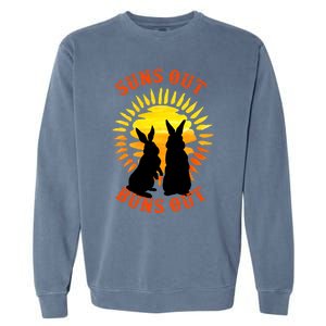 Summer Bunny Rabbits Suns Out Bun Out Great Gift Garment-Dyed Sweatshirt