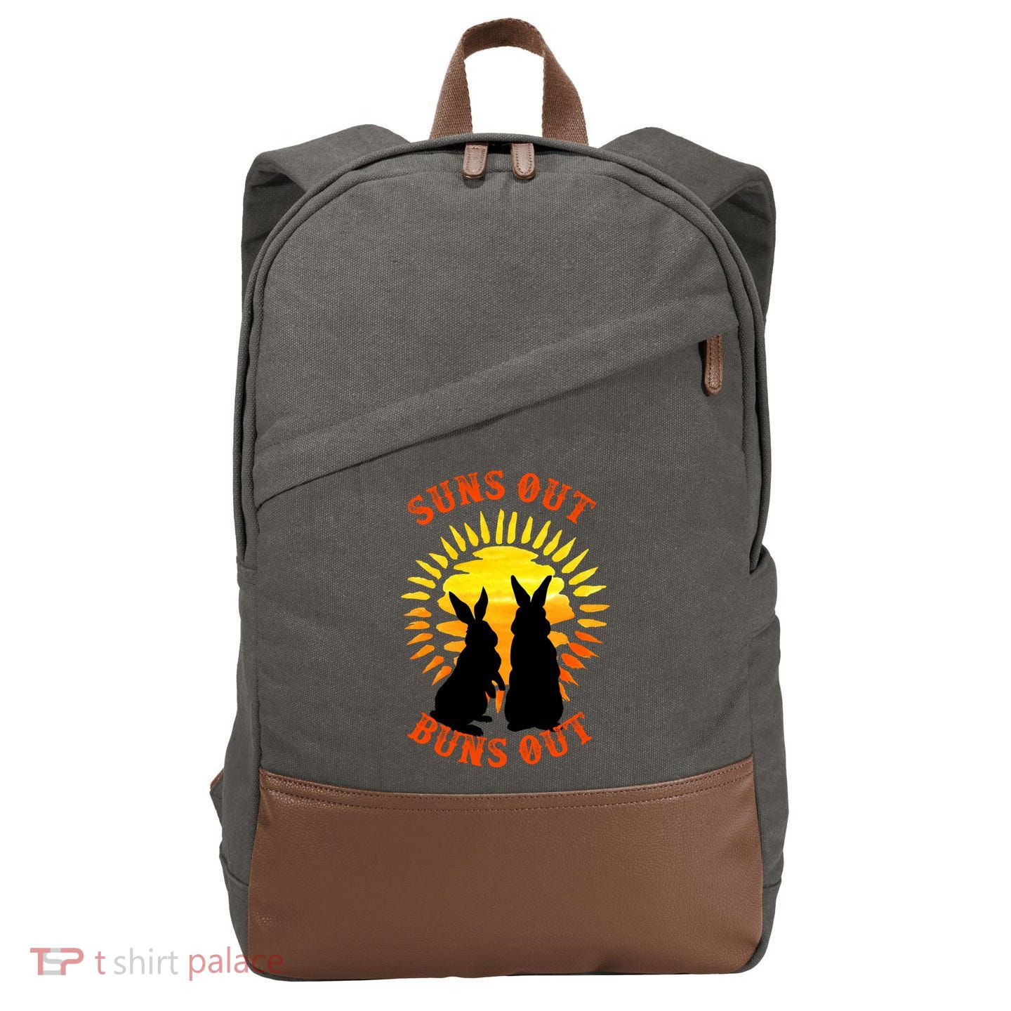 Summer Bunny Rabbits Suns Out Bun Out Great Gift Cotton Canvas Backpack