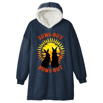 Summer Bunny Rabbits Suns Out Bun Out Great Gift Hooded Wearable Blanket