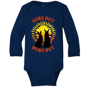 Summer Bunny Rabbits Suns Out Bun Out Great Gift Baby Long Sleeve Bodysuit