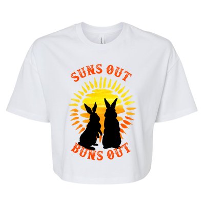 Summer Bunny Rabbits Suns Out Bun Out Great Gift Bella+Canvas Jersey Crop Tee