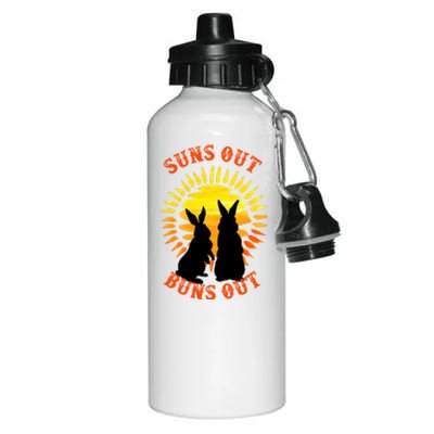 Summer Bunny Rabbits Suns Out Bun Out Great Gift Aluminum Water Bottle