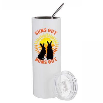 Summer Bunny Rabbits Suns Out Bun Out Great Gift Stainless Steel Tumbler