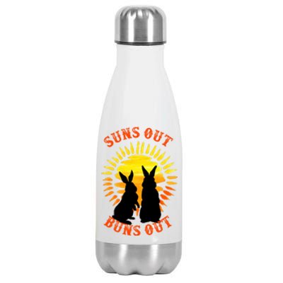 Summer Bunny Rabbits Suns Out Bun Out Great Gift Stainless Steel Insulated Water Bottle