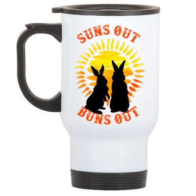 Summer Bunny Rabbits Suns Out Bun Out Great Gift Stainless Steel Travel Mug