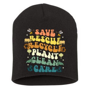 Save Bees Rescue Animals Recycle Short Acrylic Beanie