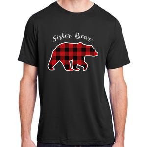 Sister Bear Red Plaid Christmas Pajama Gift Adult ChromaSoft Performance T-Shirt